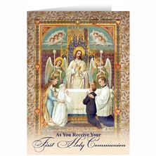 JESUS FIRST HOLY COMMUNION GREETING CARD
