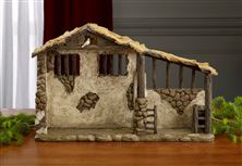 LIGHTED NATIVITY STABLE FOR 10" REAL LIFE NATIVITY