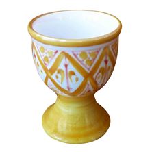 HANDPAINTED PORCELAIN EGG CUP (BY MONASTERY OF BETHLEHEM)   - GOLDENROD