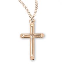 Gold Over Sterling Small Cross with 18&quot; Chain