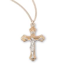 Sterling Two-Toned Tapered Crucifix