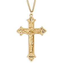 Gold Over Sterling Fleur De Lis Cross