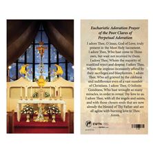OUR LADY OF THE ANGELS CHAPEL - EUCHARISTIC ADORATION PRAYER LAMINATED HOLY CARD