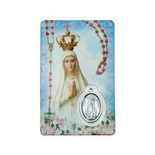 MYSTERIES OF THE ROSARY HOLY CARD WITH MEDAL