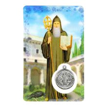 ST. BENEDICT HOLY CARD WITH MEDAL