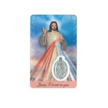 DIVINE MERCY HOLY CARD WITH MEDAL