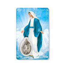 OUR LADY OF GRACE HOLY CARD WITH MEDAL