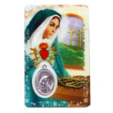 SORROWFUL MOTHER HOLY CARD WITH MEDAL