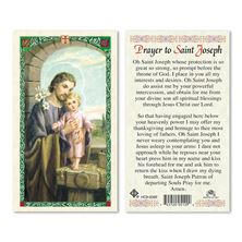 LAMINATED HOLY CARD SAINT JOSEPH