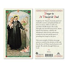 LAMINATED HOLY CARD - ST. VINCENT DE PAUL