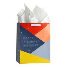 HAPPY + BLESSED BIRTHDAY - GIFT BAG (WITH TISSUE PAPER)