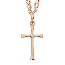 ROSE GOLD CROSS WITH CRYSTAL