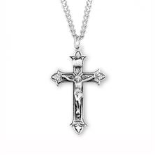 STERLING SILVER CRUCIFIX WITH FLEUR DE LIS ENDS