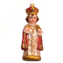 INFANT OF PRAGUE FIGURINE - HAND PAINTED BLOWN GLASS ORNAMENT