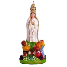 OUR LADY OF FATIMA FIGURINE - HAND PAINTED BLOWN GLASS ORNAMENT