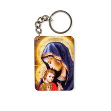MADONNA AND CHILD - WOODEN ICON KEYCHAIN