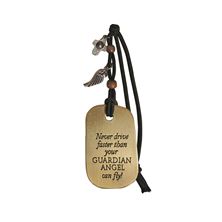 GUARDIAN ANGEL WITH CROSS and WING - CAR CHARM