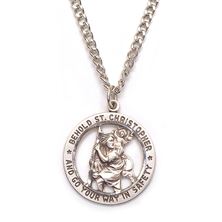 ST. CHRISTOPHER CUT-OUT MEDAL - 24" CHAIN