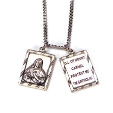SCAPULAR MEDAL NECKLACE - STERLING SILVER