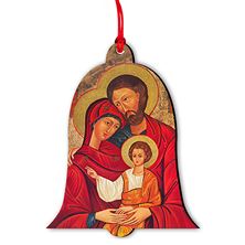 HOLY FAMILY ICON BELL SHAPED  ORNAMENT