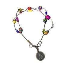 OUR LADY OF GUADALUPE MEDAL - 2 STRAND PALM LEAF BRACELET
