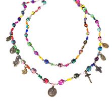 DOUBLE STRAND PALM LEAF NECKLACE (24" and 30") WITH MEDALS