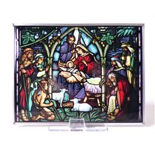 NATIVITY STAINED GLASS SUNCATCHER (6" x 8")