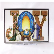 JOY STAINED GLASS SUNCATCHER  (6" x 8")