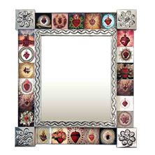 TWO HEARTS METAL MIRROR - 16 3/4"