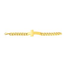 STAINLESS STEEL CROSS BRACELET -  2 1/2" X 1 1/4"