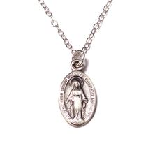 STERLING SILVER MIRACULOUS MEDAL AND CHAIN