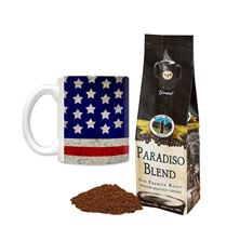 PARADISO BLEND COFFEE AND GOD BLESS AMERICA MUG SET