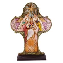 NATIVITY CROSS ON BASE - 9"