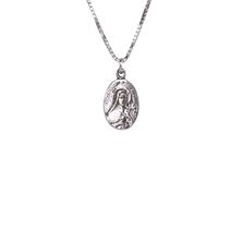 STERLING SILVER NECKLACE (16") WITH ST. THERESE OF LISIEUX (PETITE) MEDAL