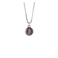 STERLING SILVER NECKLACE (16") WITH ST. BENEDICT MEDAL