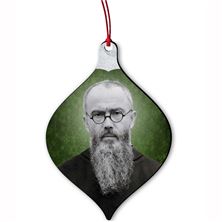 ST MAXIMILIAN KOLBE WOOD ORNAMENT