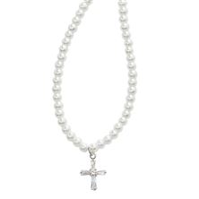 PEARL NECKLACE WITH CRYSTAL CROSS