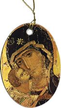 OUR LADY OF VLADIMIR PORCELAIN ORNAMENT
