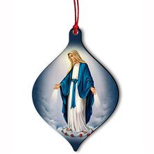 OUR LADY OF GRACE WOOD ORNAMENT
