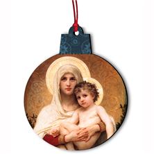 MADONNA OF THE ROSES WOOD ORNAMENT