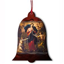 OUR LADY UNDOER OF KNOTS WOOD ORNAMENT