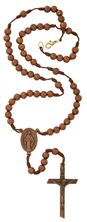 COPPER ROSE BEAD CORDED ROSARY
