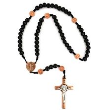 ST. BENEDICT BLACK BEAD AND COPPER ROSARY