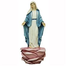 OUR LADY OF GRACE TABLETOP PINK FLORAL HOLY WATER FONT