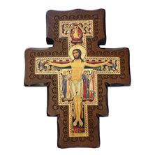 SAN DAMIANO CRUCIFIX ON WALNUT 11¾”