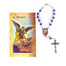 ST. MICHAEL AUTO ROSARY WITH HOLY CARD