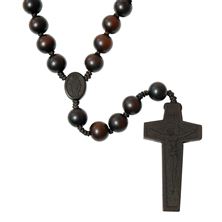 LARGE BEAD JUJUBE WOOD CORDED ROSARY