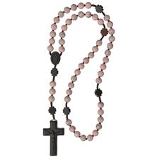 PINK RHODONITE BEAD AND JUJUBE WOOD ROSARY
