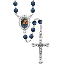 OUR LADY OF SORROWS BLUE BEAD ROSARY