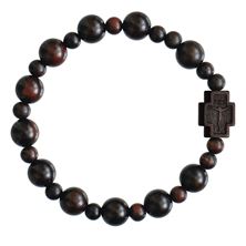 DARK BROWN JUJUBE WOOD "THORN BUSH" ROSARY BRACELET
